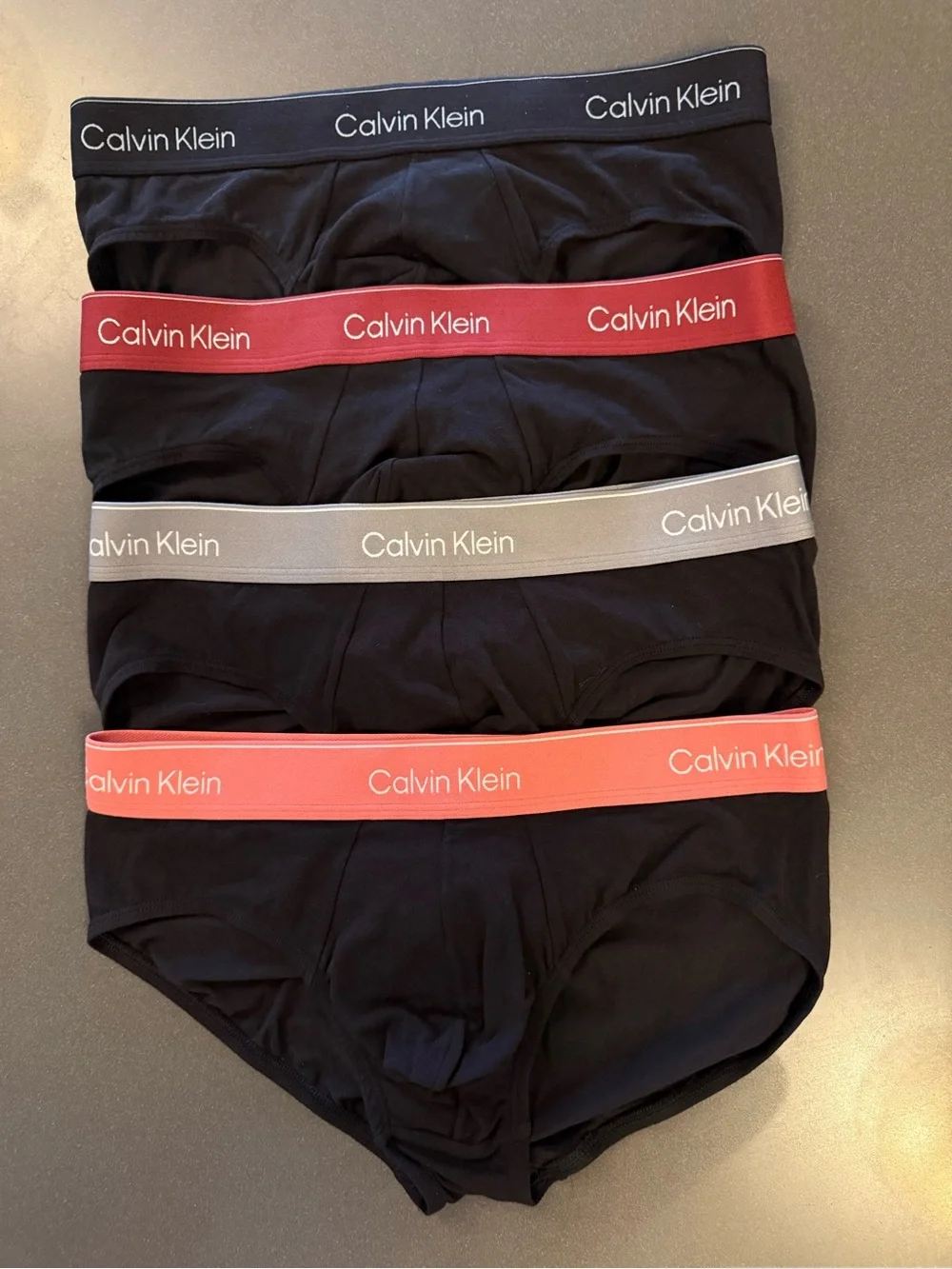 New Calvin Klein Black Hip Briefs Pack. Cotton.